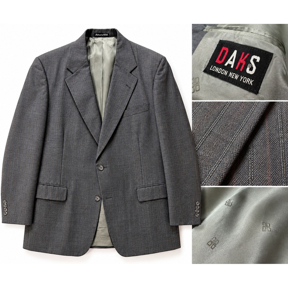 DAKS London New York Men's Gray Patterned Sport Coat 2 Button